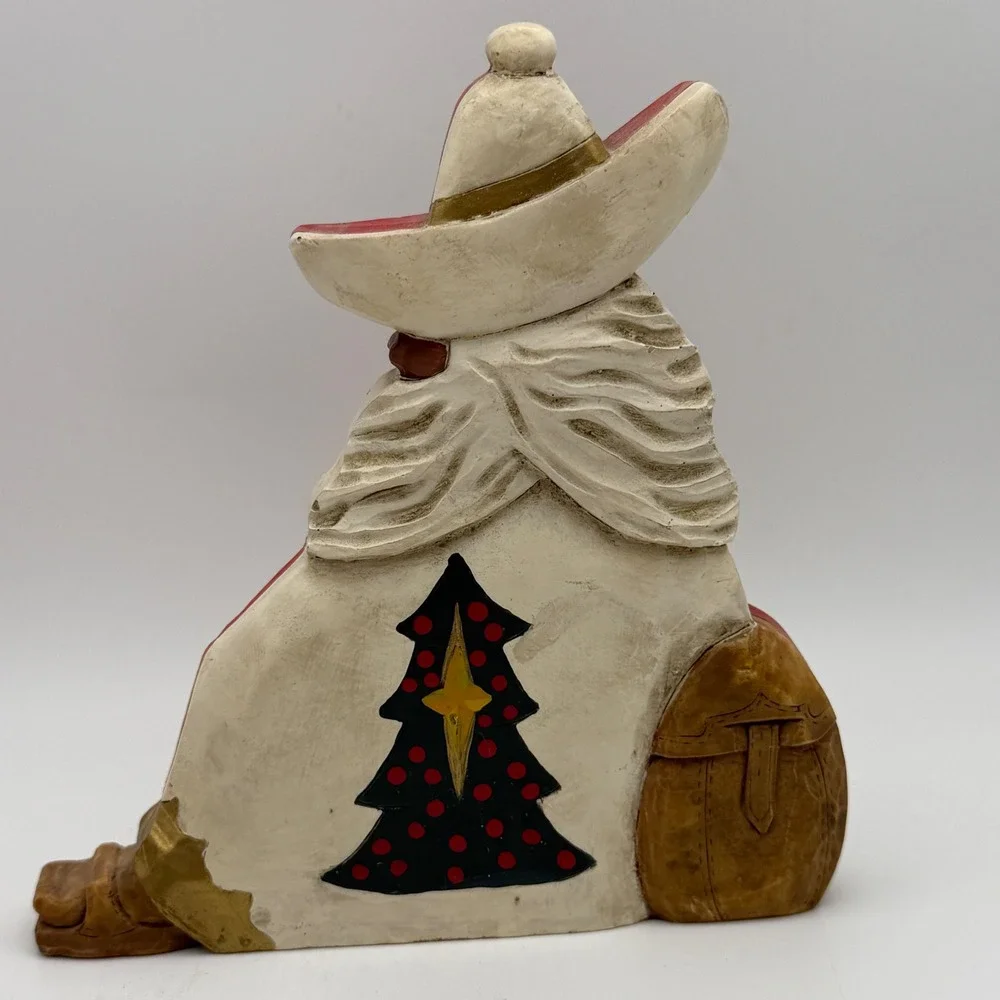 Reversible Southwestern Santa Figurines Desert & Christmas Holiday‎ Decor Set 2